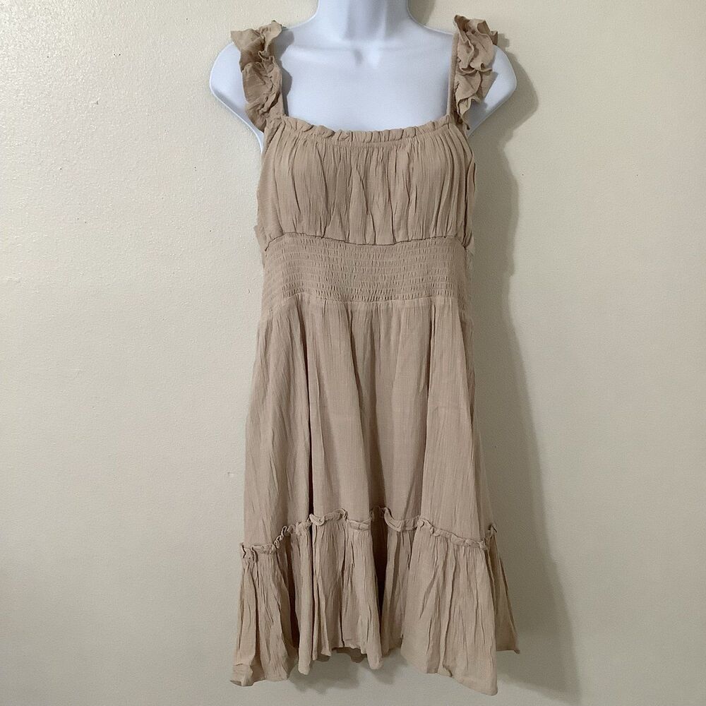 The Post Tiered Feminine Romantic Cottagecore Ruffle Babydoll Fairy Mini Dress L